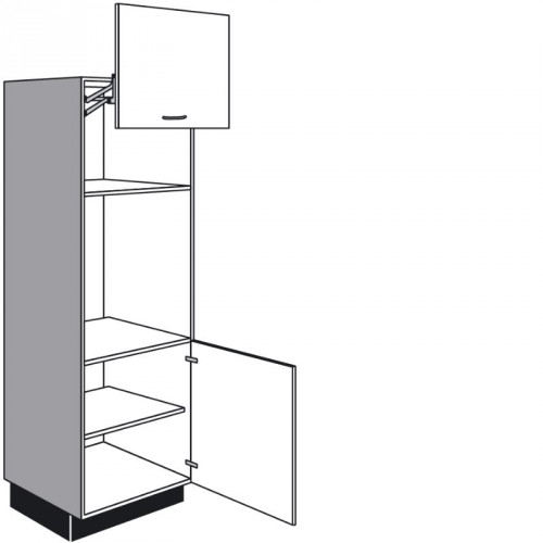 Seitenschrank für Einbaugeräte mit 1 Lifttür, 1 Drehtür und 1 verstellbarer Fachboden