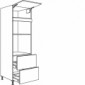 Hochschrank für Geräte-Umbauten, Backofen und Mikrowelle 590, 380 mm Nische [1/9]