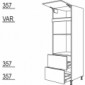 Hochschrank für Geräte-Umbauten, Backofen und Mikrowelle 590, 380 mm Nische [2/9]