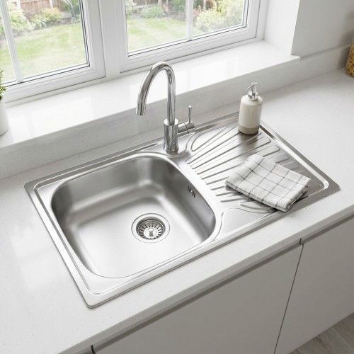 Napoli-Edelstahlsp&uuml;le, reversibel ohne Hahnloch