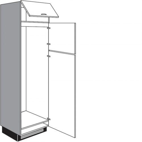 Seitenschrank für Einbaugeräte mit 2 Geräte-Drehtüren und 1 Klappe