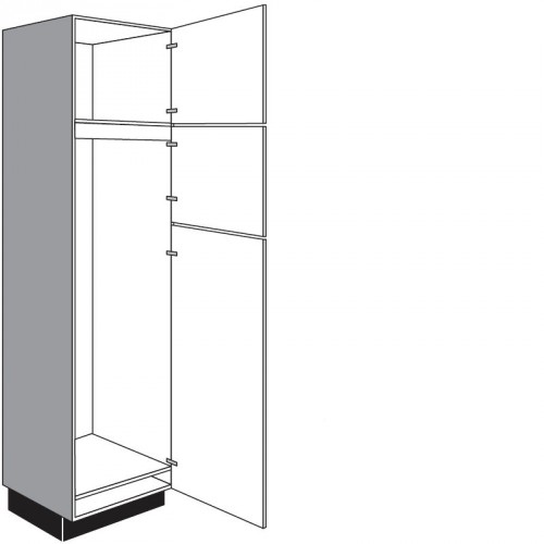 Seitenschrank für Einbaugeräte mit 1 Drehtür und 2 Geräte-Drehtüren