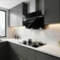 Abzugshaube Glas schwarz mit Edelstahl Schacht [3/9]