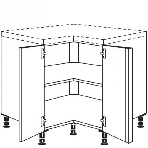Eckschrank mit 2 durchgehende Türen