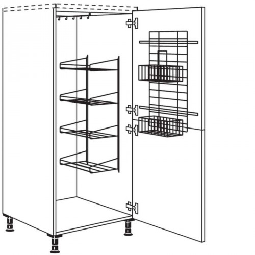 Besen-/Geräteschrank mit 1 verlaschte Tür