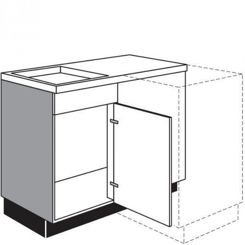 Drehtür 1 mit Spülen-Eck-Unterschrank