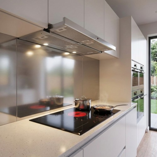 Flachschirmhaube 90 cm mit ausziehbarem Paneel