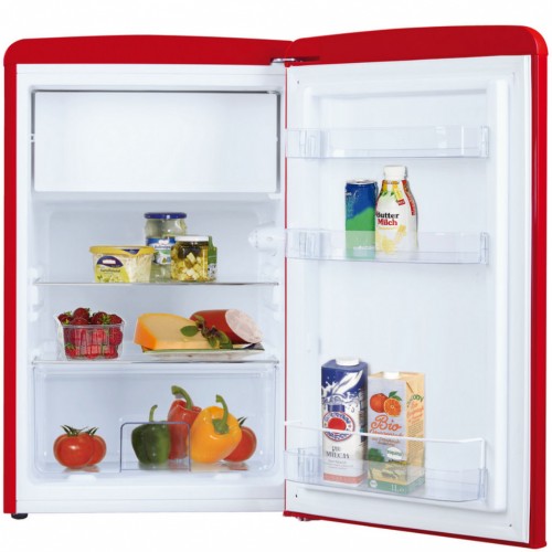 Kühlschrank mit Gefrierfach 88 cm Höhe Retro Design rot