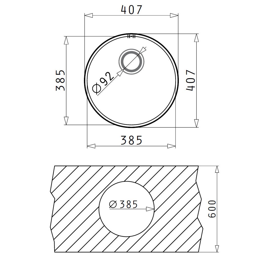Rundspüle für Unterbau