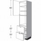 Hochschrank für Einbaugeräte mit 1 Drehtür und 2 Auszüge [2/21]