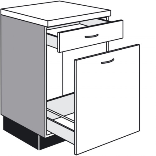 Unterschrank mit 1 Schubkasten und 1 Auszug