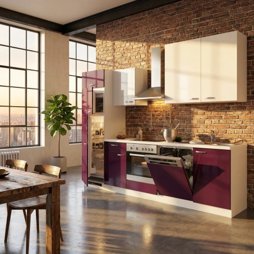 Einbauk&uuml;che ohne Ger&auml;te 280 cm Stellmass