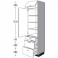 Hochschrank für Geschirr mit 1 Klappe 1 Drehtür 2 Auszüge und 1 Schubkasten [2/21]