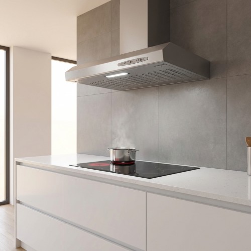 Unterbauhaube 60 cm silber lackiert