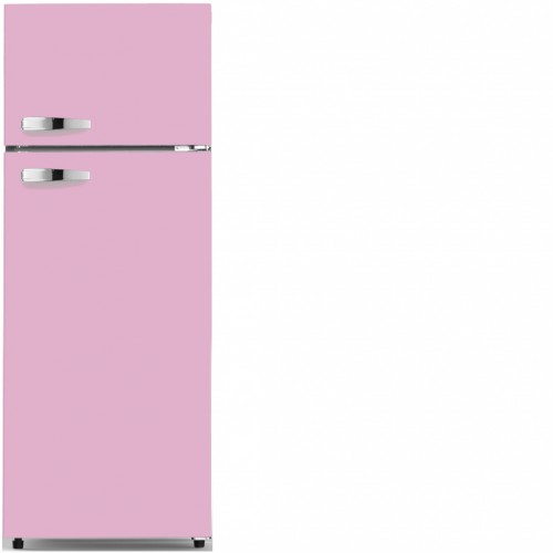 Kühl-/Gefrierkombination 143 cm Höhe Retro Design Pink
