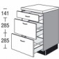 Kochfeld-Unterschrank mit 2 Auszüge und 1 Schubkasten [2/16]