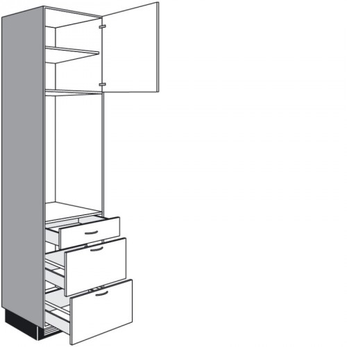 Seitenschrank für Einbaugeräte mit 2 Auszügen