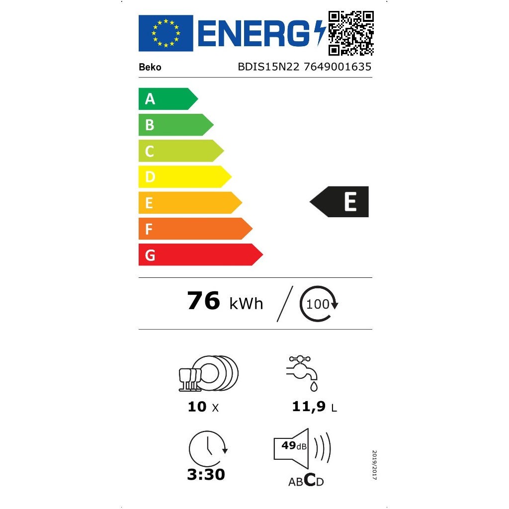 Beko Einbau-Geschirrspüler 45 cm vollintegriert