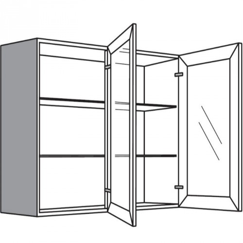 Hängeschrank mit 2 Rahmen-Glasdrehtüren