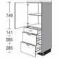 Highboardschrank mit 1 Drehtür 2 Auszüge und 1 Schubkasten [2/21]