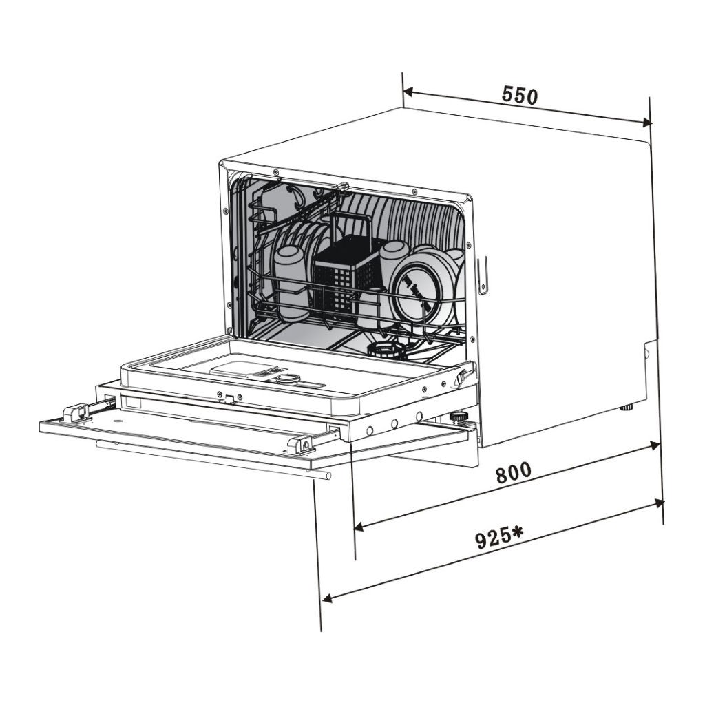 Unterschrank für Geschirrspüler mit 1 Schublade
