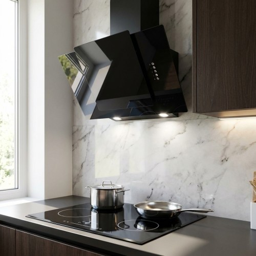 Wandhaube kopffrei 60 und 80 cm Glas schwarz