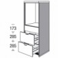 Modulschrank für hocheingebaute Geschirrspüler mit 2 Auszüge inkl. Wangen 25 mm [2/21]
