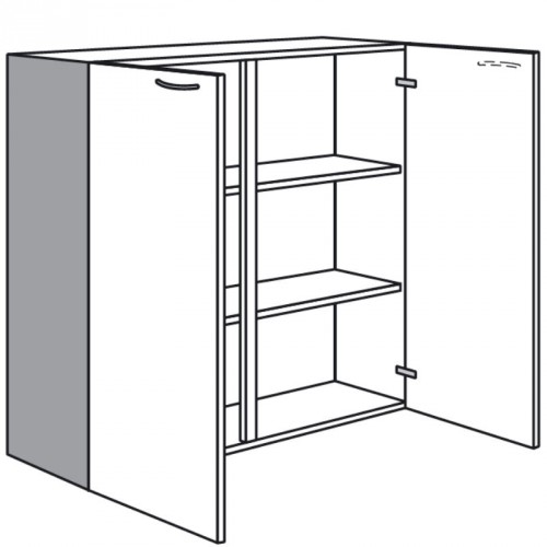 Vitrinen-Hängeschrank mit Möbeltüren 867 mm hoch