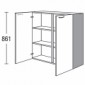 Vitrinen-Hängeschrank mit Möbeltüren 867 mm hoch [2/4]