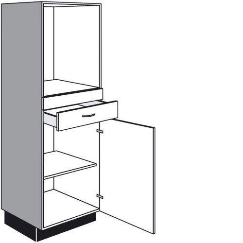 Highboard für Einbaugeräte mit 1 Drehtür und 1 Schubkasten