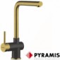 Pyramis Mandolin Fusion Küchen-Armatur PVD Gold mit schwarz abgesetztem Auslauf [1/2]