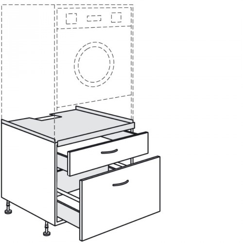 Modulschrank für hochgebaute Waschmaschine/Trockner