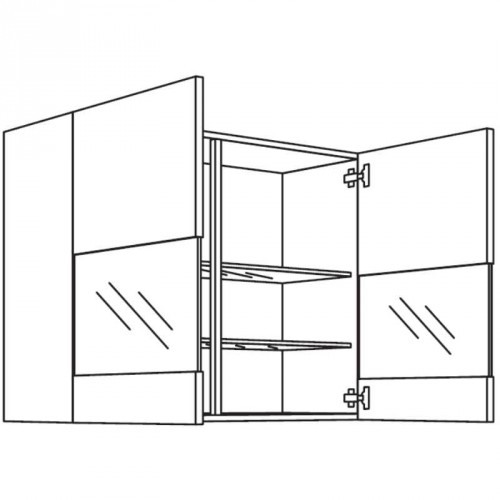 Wandschrank mit Segmentglastür