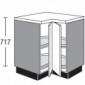 Eck-Unterschrank mit Kunststoff-Drehböden geteilte einschwenkbare Türen mit Anschlagdämpfung [2/16]