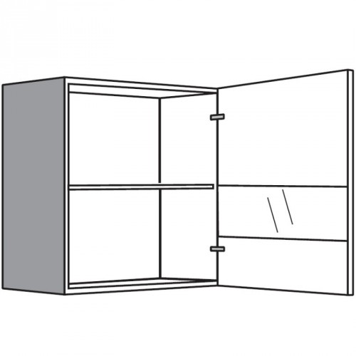 Hängeschrank mit 1 Segmentglastür