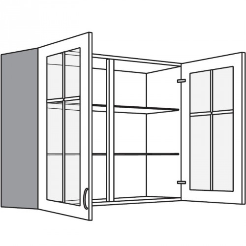 Hängeschrank mit 2 Sprossenglastüren