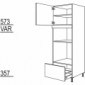 Hochschrank für Geräte-Umbauten, Backofen und Mikrowelle 590, 380 mm Nische [2/9]