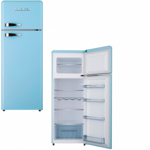 Vintage Kühlschrank mit Gefrierfach blau 145 cm