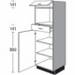 Highboard für Einbaugeräte mit 1 Drehtür und 1 Schubkasten 1 Klappe [2/17]