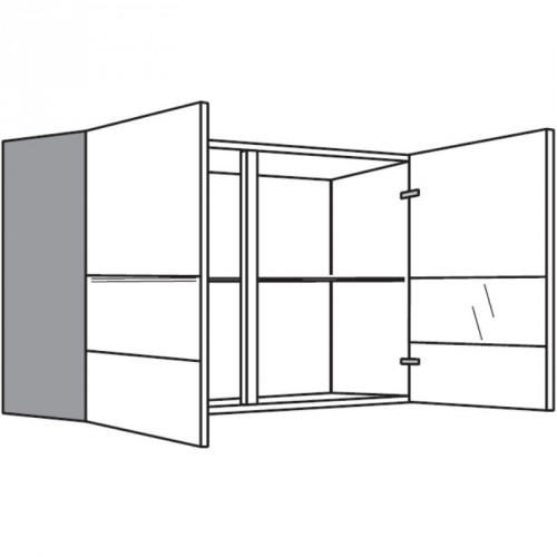 Hängeschrank mit 2 Segmentglastüren