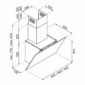 Wandhaube kopffrei Pure schwarz-matter Glasschirm Breite 60 cm [4/6]