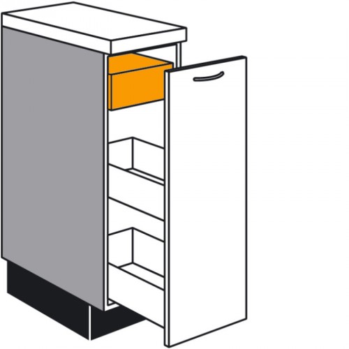 Unterschrank mit 1 Auszug, 1 Innenschubkasten und 2 Schubkästen