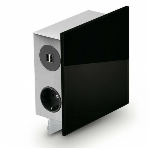 Mira Quad Glas-USB Steckdosenelement 3-fach