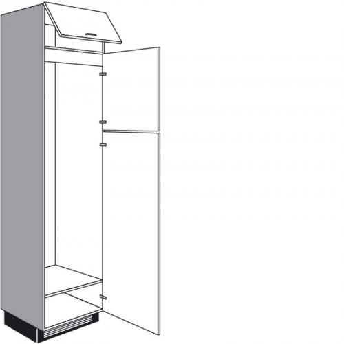 Hochschrank für Einbaugeräte mit 1 Klappe und 2 Geräte-Drehtüren