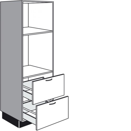 Highboard für Einbaugeräte mit 2 Auszügen