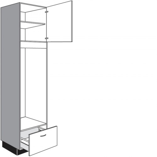 Hochschrank für Einbaugeräte mit 1 Drehtür und 1 Auszug