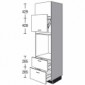 Seitenschrank für Einbaugeräte mit 1 Lifttür, 1 Drehtür und 2 Auszüge [2/21]