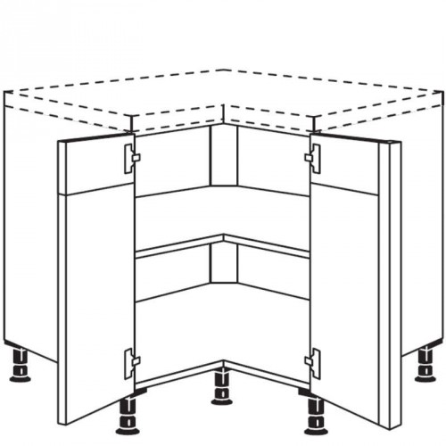 Eckschrank mit 2 verstiftete Türen