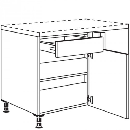 Eckschrank mit 1 durchgehende Tür