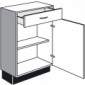 Vitrinen-Unterschrank mit 1 Schublade [1/4]